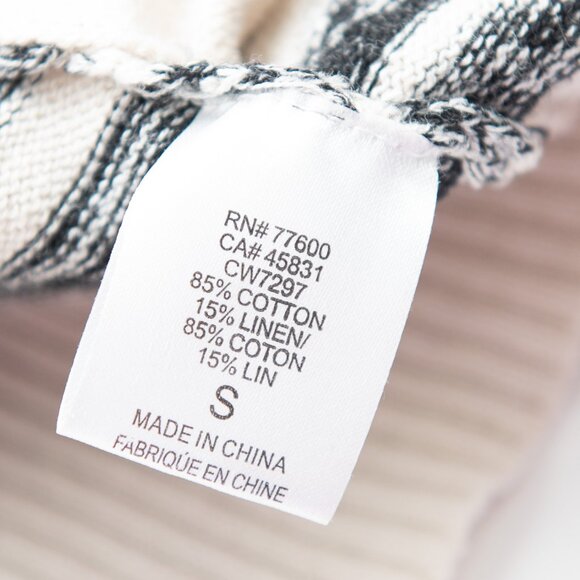 Chaser Cardigan Fringe Trim Drape Front Long Sleeve Cream Black Grey Size Small - Picture 3 of 6